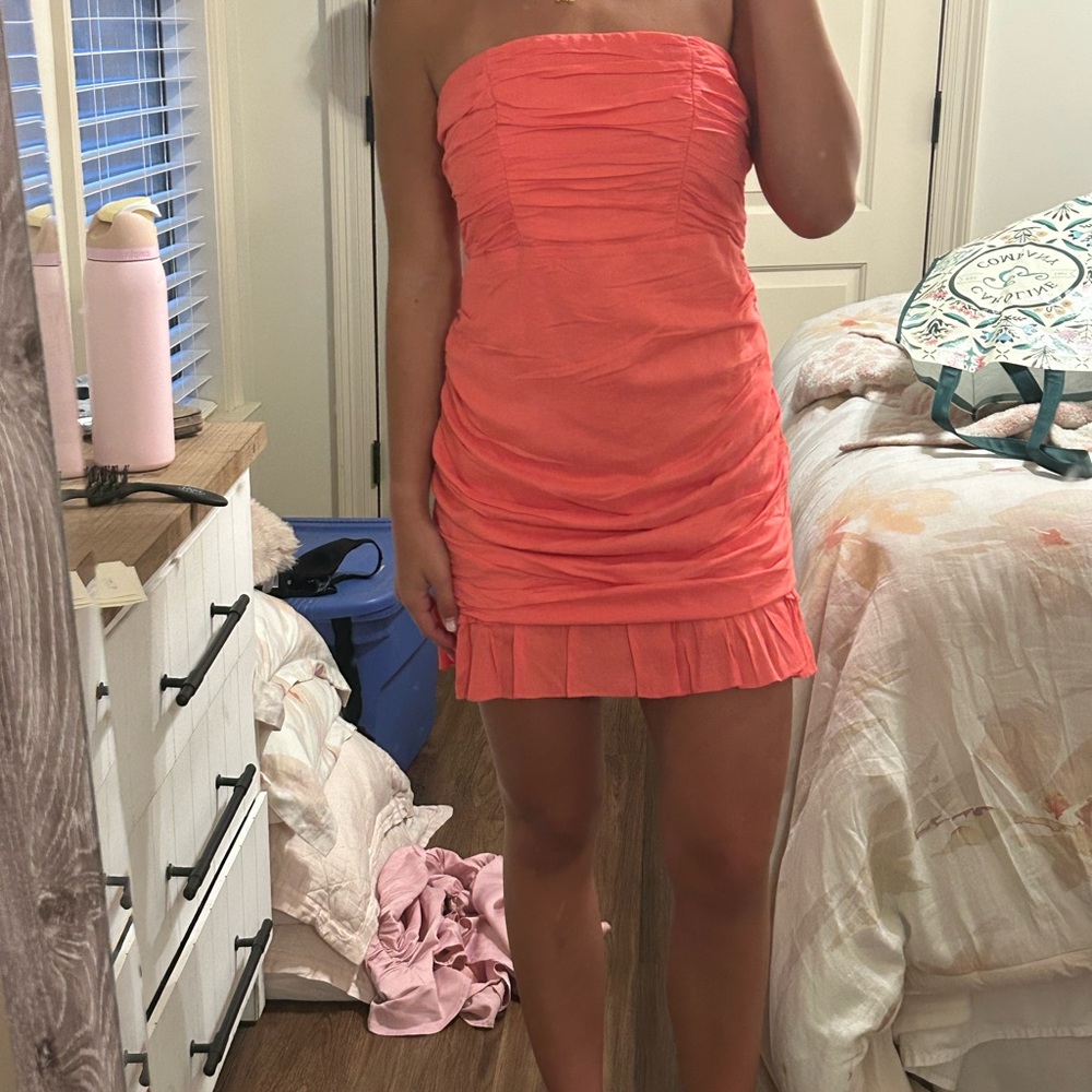 Strapless Coral Dress